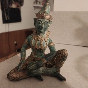 Bronze Thai Drummer Statue Diety